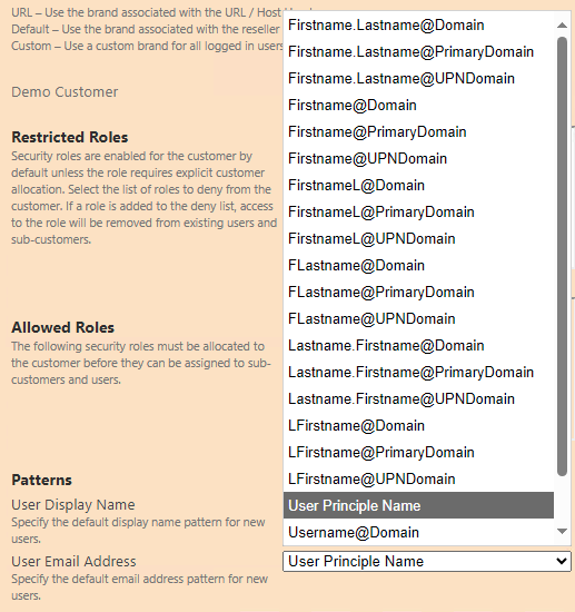 Advanced Customer Configuration