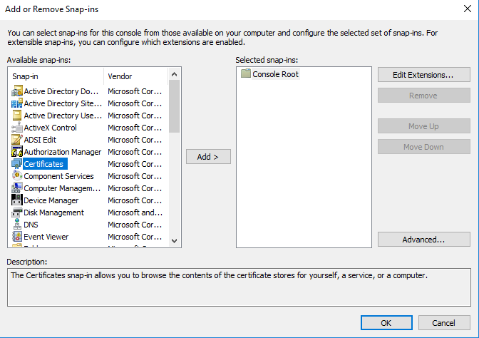 Certificate Transfer Proces