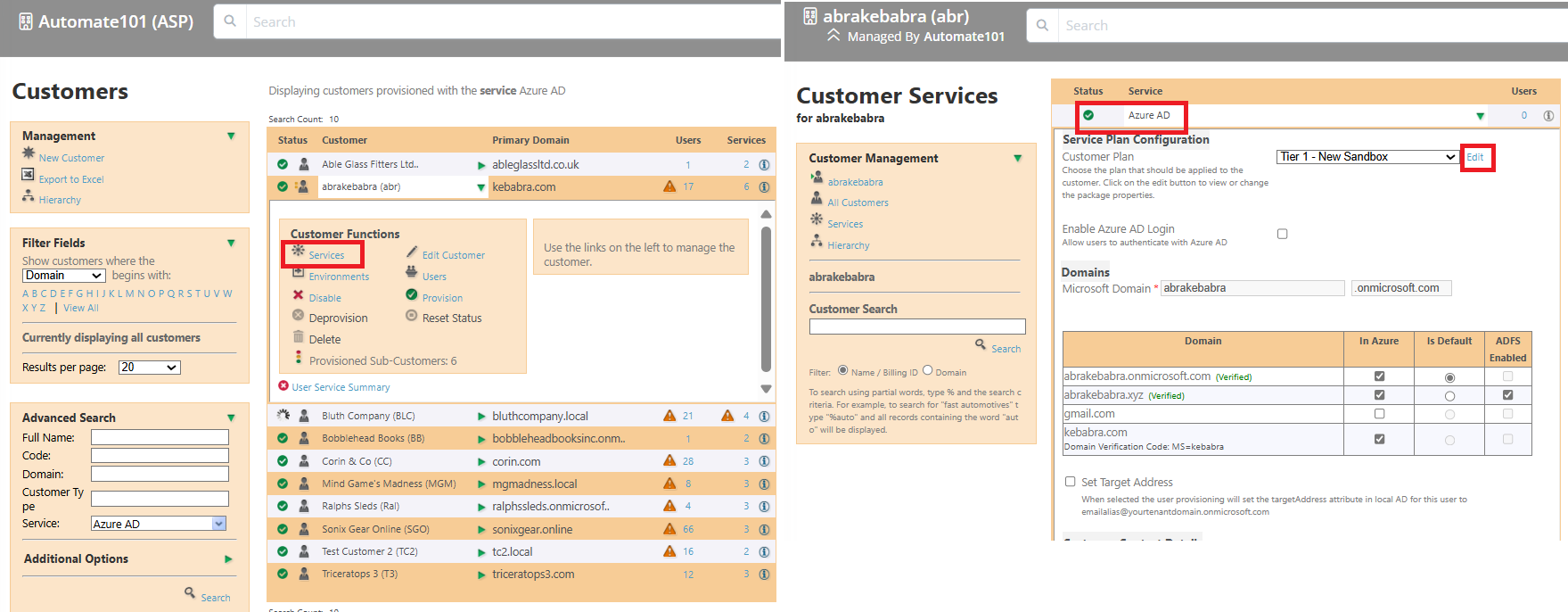 Customer Service Plan Config