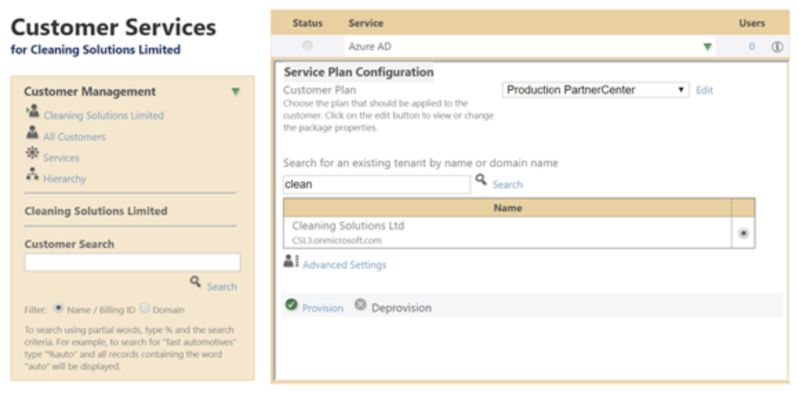 MSOL Service Provisioning