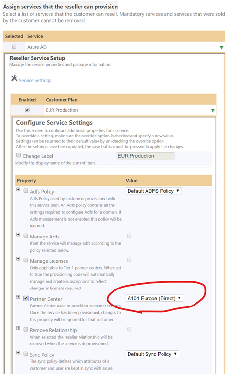 Reseller Service Setup Msol